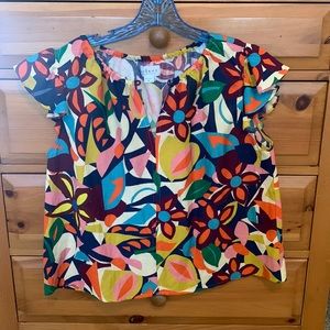 Multicolored top by Velvet. Excellent condition-only worn once. Size Small